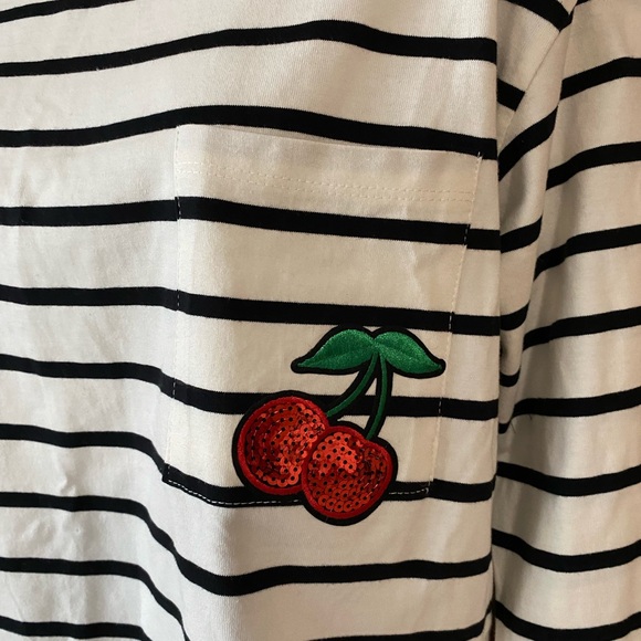 LAST CHANCE SALE!!!! NWT Juniors Madden Girl Long Sleeve Tee with Cherries - Picture 4 of 7